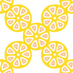 Seamless vector pattern with citrus fruit slices