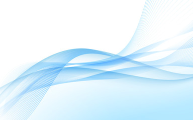 Abstract blue waves - data stream concept. Vector