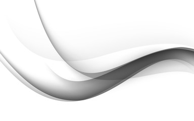 Abstract white waves - data stream concept. Vector illustration
