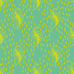 Green leaves seamless pattern. Vector design 
