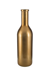 Empty Short Golden Bottle Vase