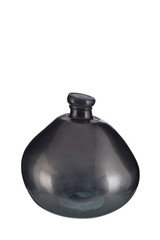 Silver-Metallic, Pear-Shaped, Empty Bottle Vase