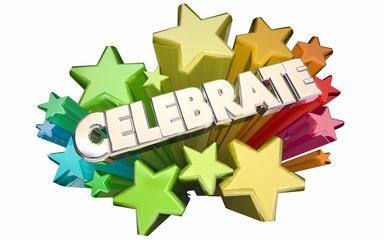 Celebrate Success Winning Goal Achieved Accomplished Stars 3d Wo