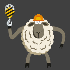 Naklejka premium Stubborn Lamb Builder Vector