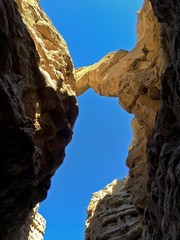  Slanted Rock Slab in slot canyon in Anza Borrego State Park, California
