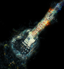 Cosmic guitar illustration