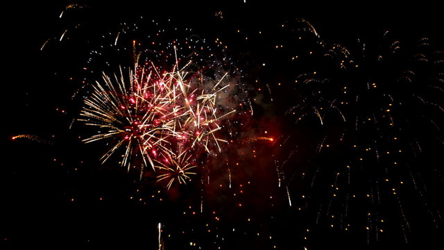 Fireworks Video Compilation 4k . Combined from several dozen firework shots to create final composited scene.