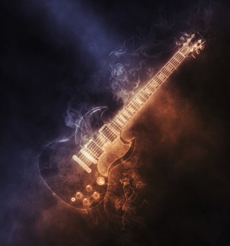 Smoke hard rock guitar