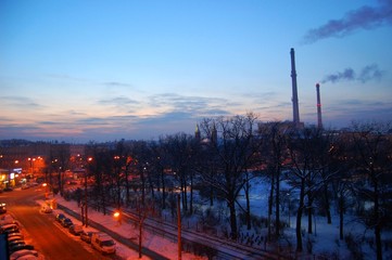 Wrocław Nadodrze - kominy elektrociepłowni © suchaszosa