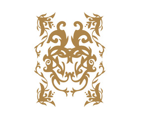 Gold Damask Ornamental Floral Logo 