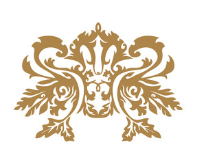 Gold Damask Ornamental Floral Logo