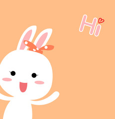 cute rabbit cartoon vector