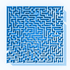 blue 3d maze structure