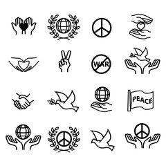 Peace icons set