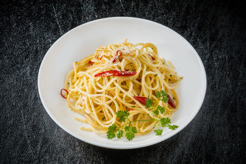 スパゲティ　ペペロンチーノ　 Spaghetti peperoncino Italy