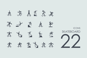 Naklejka premium Set of skateboard icons