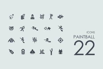 Set of paintball icons - obrazy, fototapety, plakaty