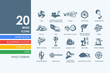 Set of wind icons