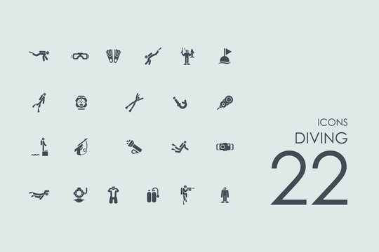 Set of diving icons