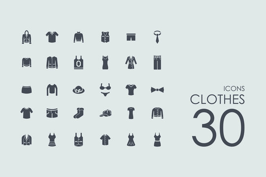 Set of clothes icons