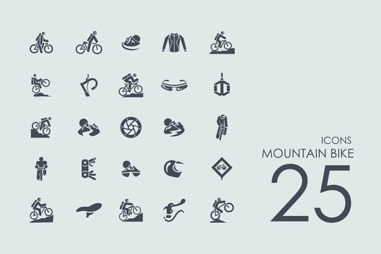 Set of mountain bike icons