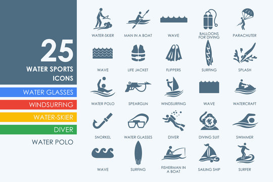 Set Of Water Sports Icons