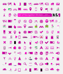 Set of navigation stickers