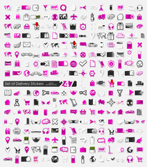 Naklejka premium Set of delivery stickers