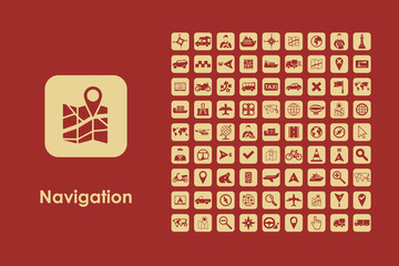 Set of navigation simple icons