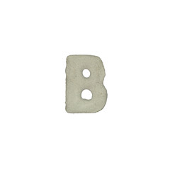 The B letter cement texture with clipping path
