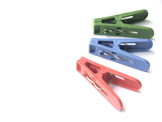 colorful plastic Clothespin isolated on white background