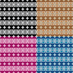 Set four geometric patterns with colorful circles
