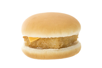 食　ハンバーガー　フィシュバーガー　チーズバーガー　白バック