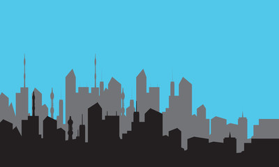 Fototapeta premium reflection silhouette of the city