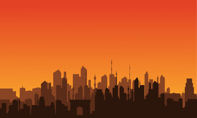 Fototapeta premium Silhouette of a big city