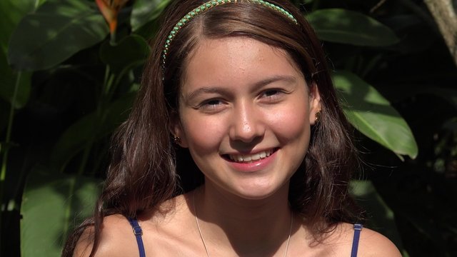 Smiling Pretty Caucasian Teen Female