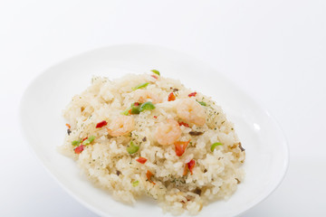 食　海老ピラフ　白バック　俯瞰