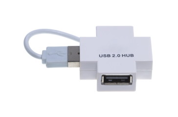 White USB hub isolated on white