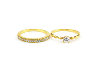 Ring  diamond isolated on white background