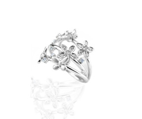 Ring  diamond isolated on white background