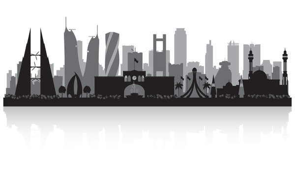 Manama Bahrain  city skyline silhouette