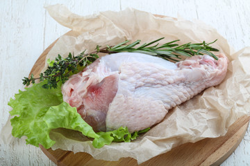 Raw turkey leg