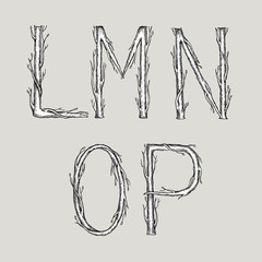 Hand drawn alphabet.