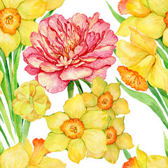 postcard peonies .watercolor flowers,
