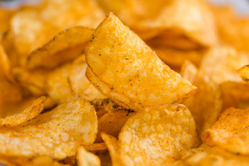 Heap of Chilli Potato Chips (selective focus)