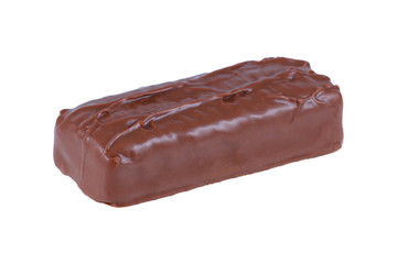One chocolate bar isolated on white