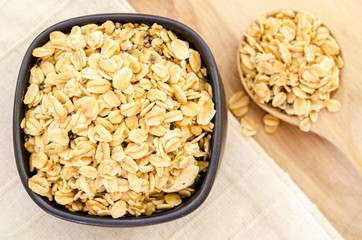 Homemade granola for breakfast.
