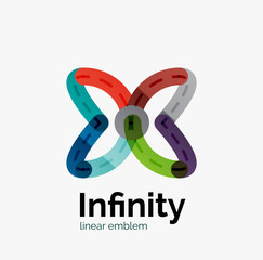 Vector infinity logo, flat colorful design