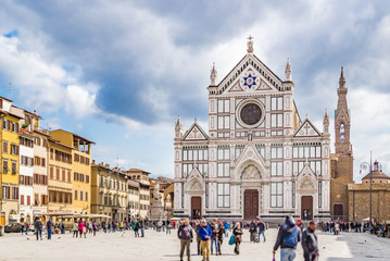 Basilica of Holy Cross in Florence - obrazy, fototapety, plakaty