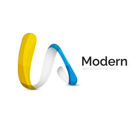 Modern vector ribbon logo